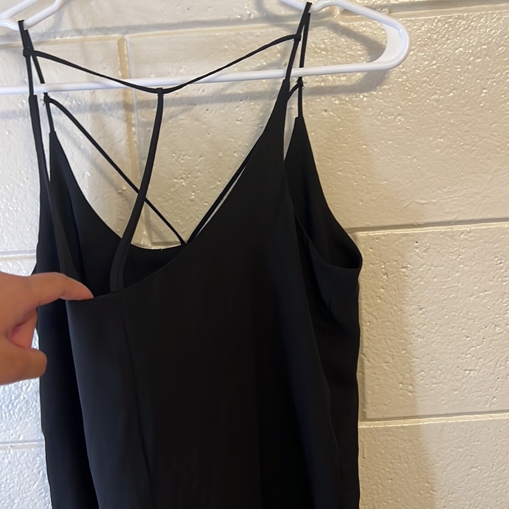 Active USA | NWT | Black Solid Flowy Open-Back Tank Top | Size Medium - Picture 2 of 15